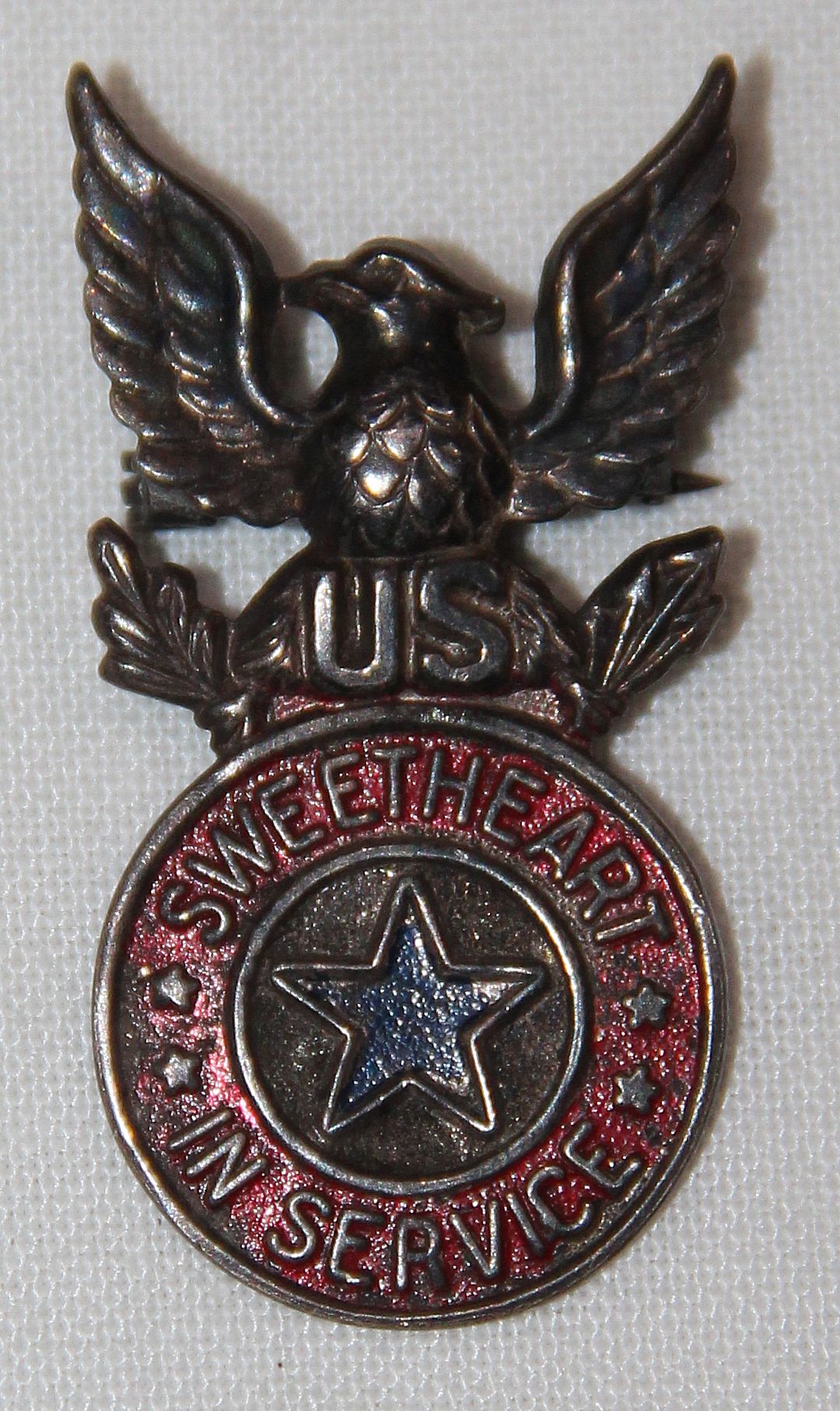 I078. WWII HOME FRONT STERLING SWEETHEART IN SERVICE LAPEL PIN - B & B ...
