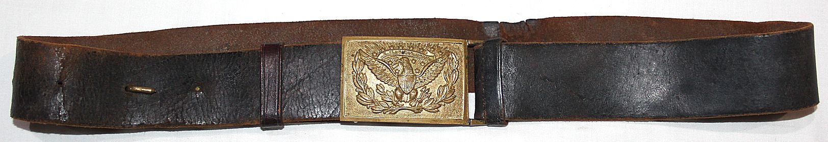 A078. M1874 OFFICERS BELT BUCKLE WITH LEATHER BELT - B & B Militaria