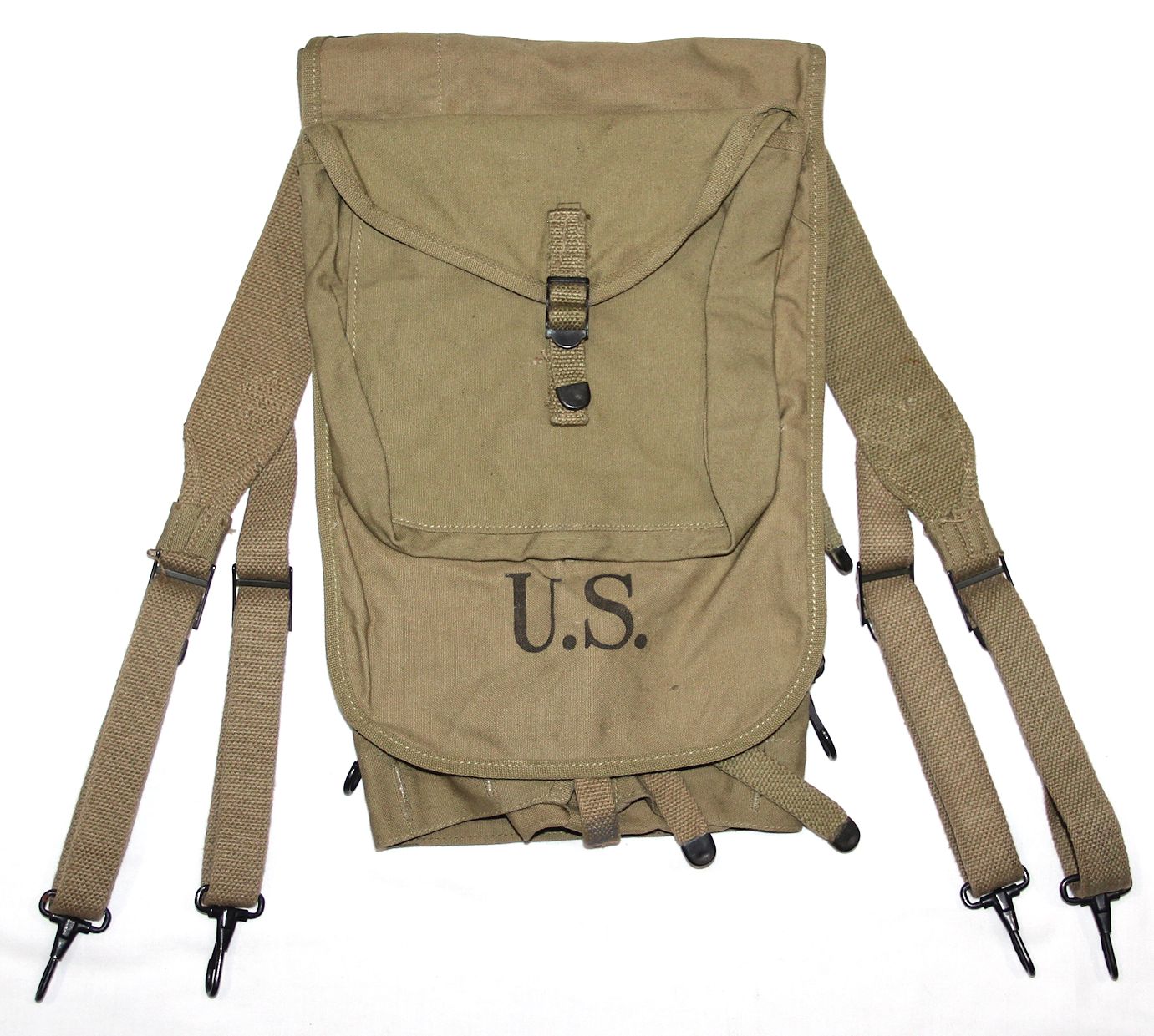 E564. UNISSUED WWII 1942 DATED HAVERSACK WITH MESS KIT POUCH - B & B ...