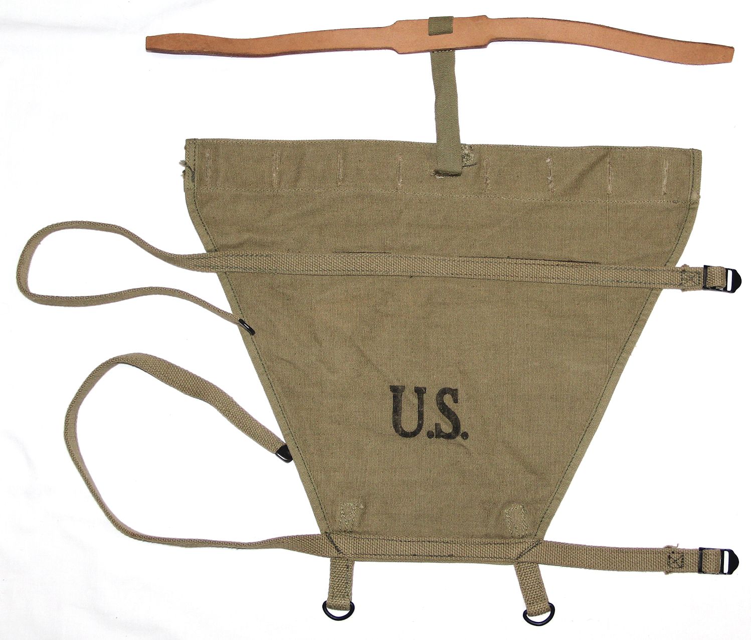 B669. WWI M1910 HAVERSACK PACK TAIL EXTENSION WITH LEATHER STRAP - B ...